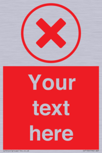 Custom red background, red cross in circle sign